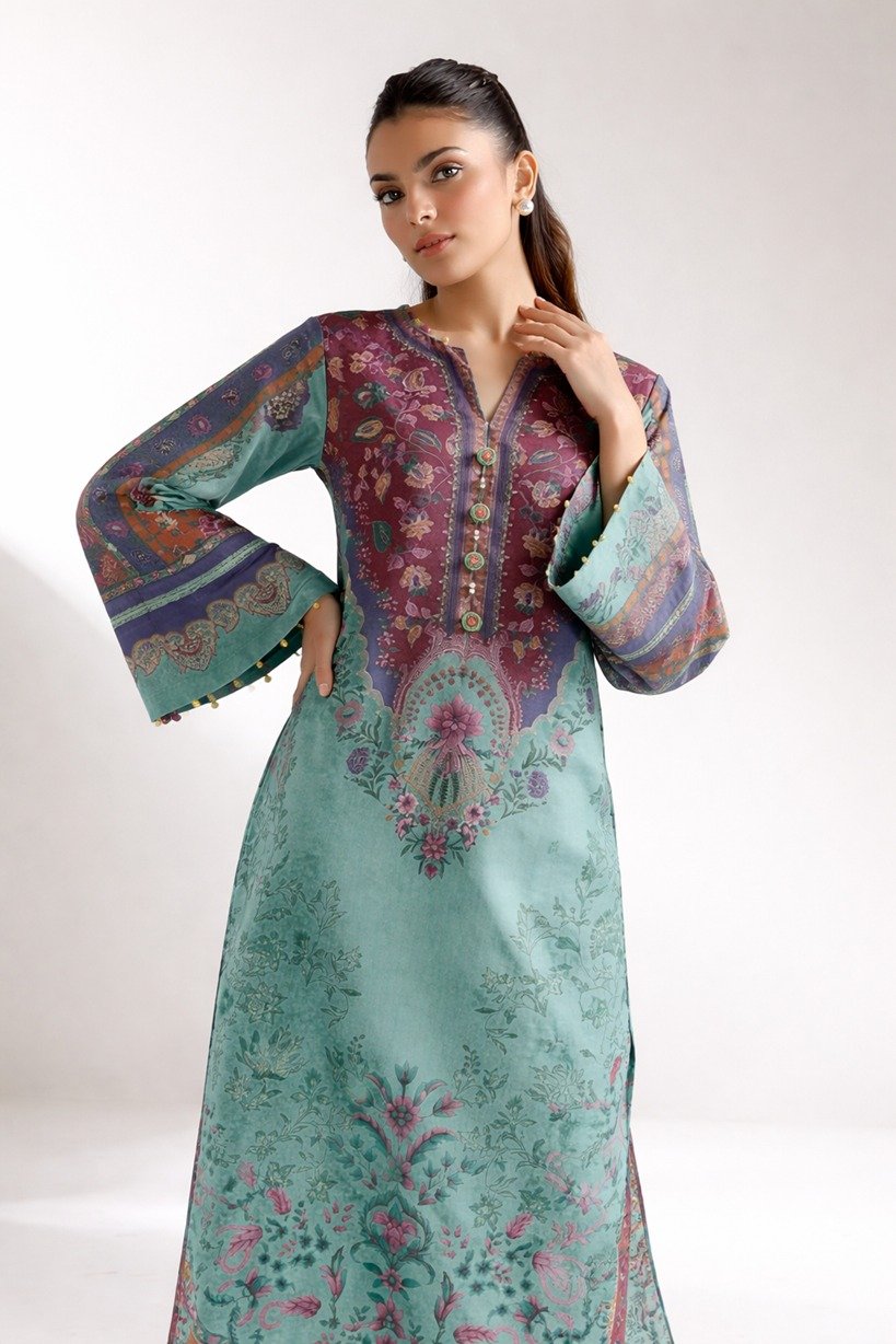Elegant Chiffon Stitched 3 Piece Suit – Formal Wear